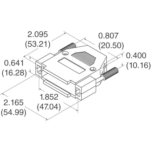 993-025-010R031 NorComp Inc.  Capots de connecteurs D-Sub en forme de D